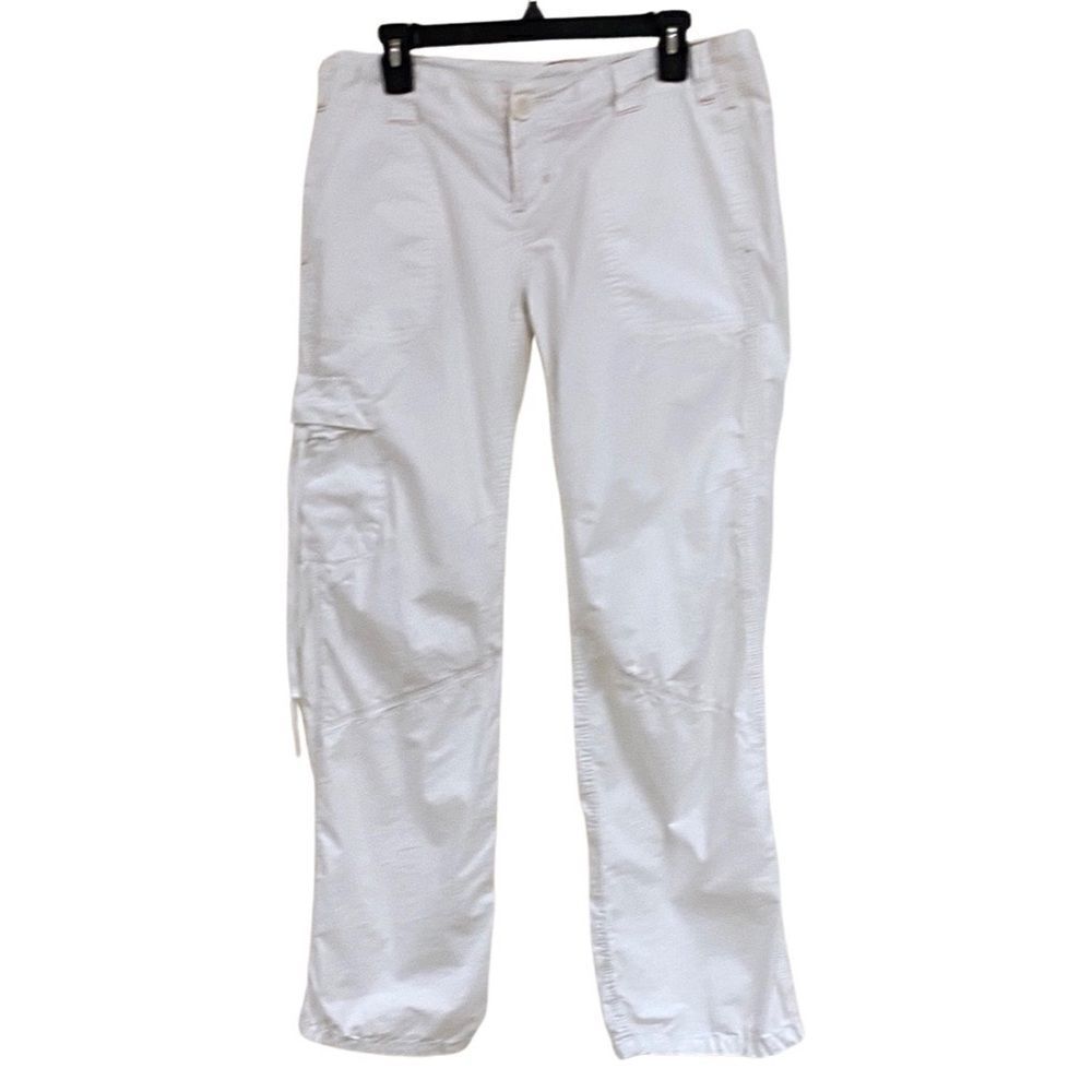 TALL GIRLS ALERT!! BCBG White Y2K Low-Rise Cargo Parachute Pants Sz 8 TALL